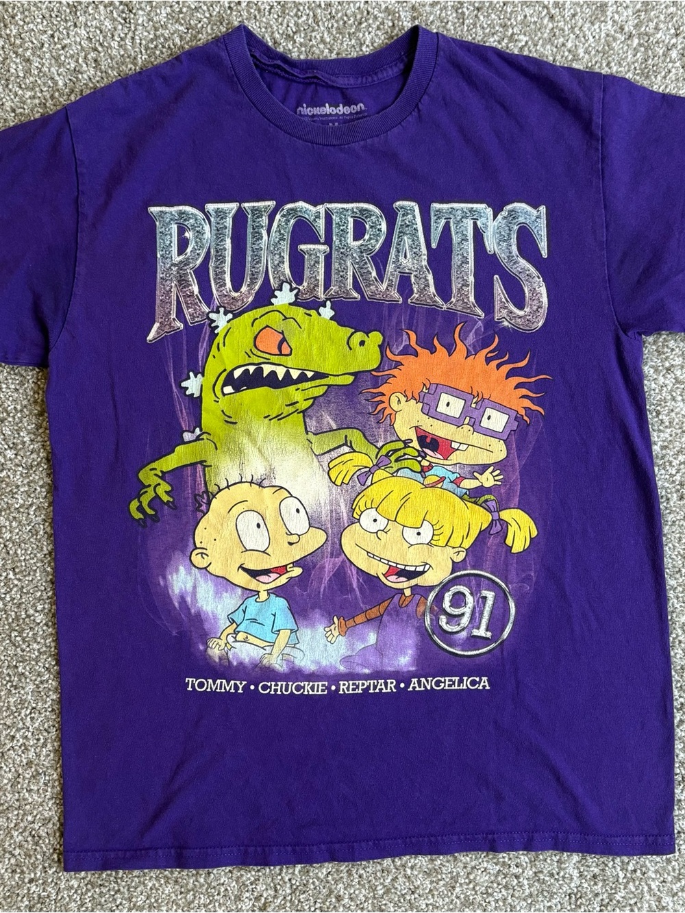 Nickelodeon Rugrats Violet Graphic Tee with Multicolor Characters